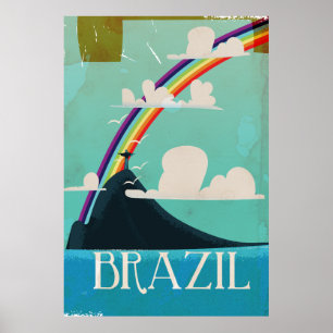 brazil christ der Retter Vintage Reiseplakat Poster