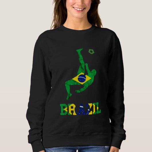 Brazil Flag Brazilian Pride Brazilian Football Pla Sweatshirt (Vorderseite)