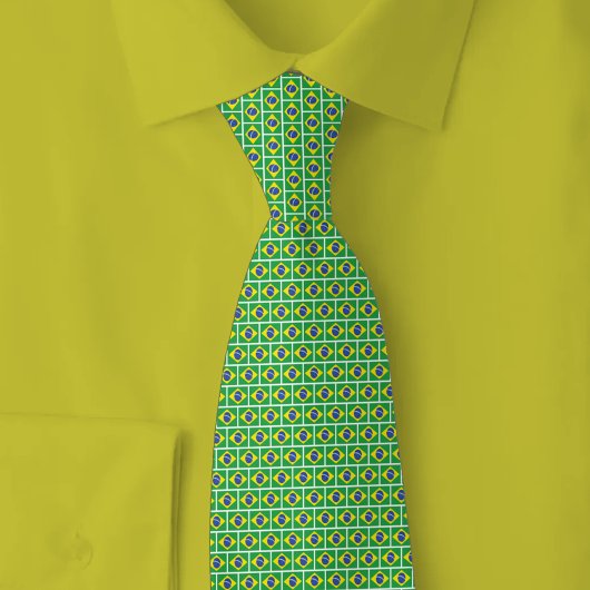 Brazil Flag Brick Pattern Krawatte