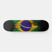 Brazil flag brush stroke, national flag skateboard (Horizontal)