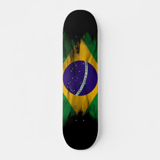 Brazil flag brush stroke, national flag skateboard (Vorne)