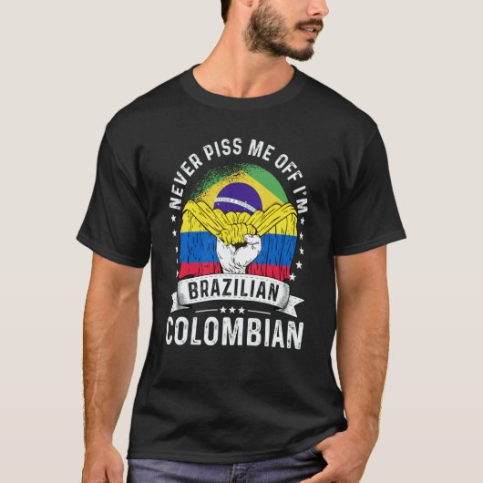 Brazil Flag Colombia Grown  Humor Citizen Pride T-Shirt (Vorderseite)