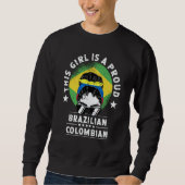 Brazil Flag Colombia Grown Women Girl Citizen Prid Sweatshirt (Vorderseite)