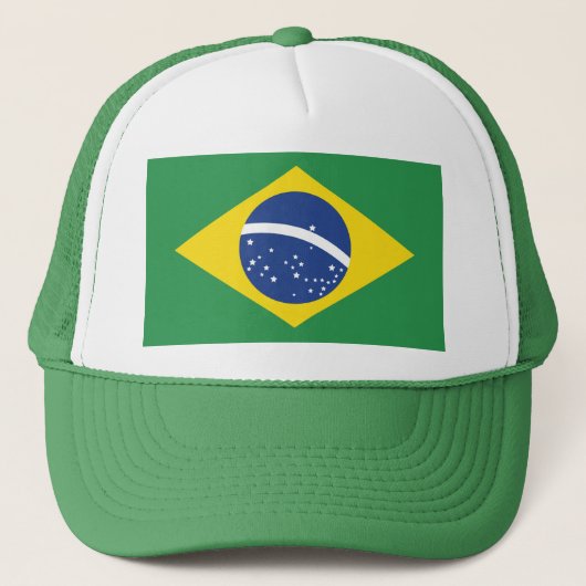 Brazil Flag Patriotic Pride Festival Fashion Truckerkappe (Vorderseite)