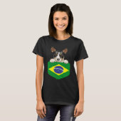 Brazil Flag Rat Terrier Dog In Pocket T-Shirt (Vorne ganz)