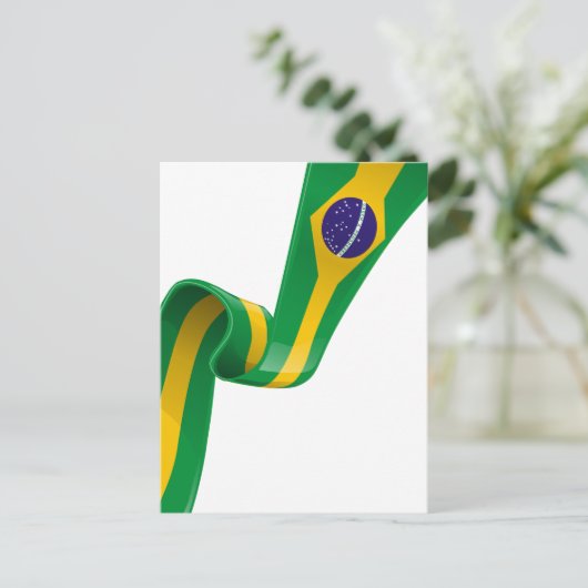 Brazil-Flagge Postkarte (Stehend Vorderseite)