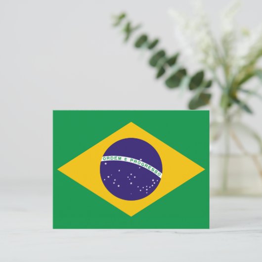 BRAZIL-Flagge Postkarte (Stehend Vorderseite)