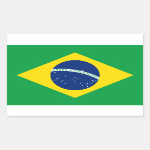 Brazil* Flaggen-Aufkleber Rechteckiger Aufkleber