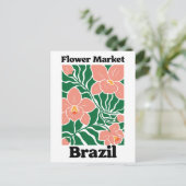 Brazil Flower Market Peach Orchid Tropical Postkarte (Stehend Vorderseite)