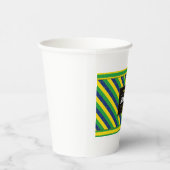 Brazil Football Fan Flag Colors Stripe Pattern Pappbecher (Rechts)