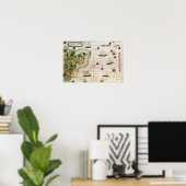 Brazil from the 'Miller Atlas' by Pedro Reinel Poster (Heimbüro)