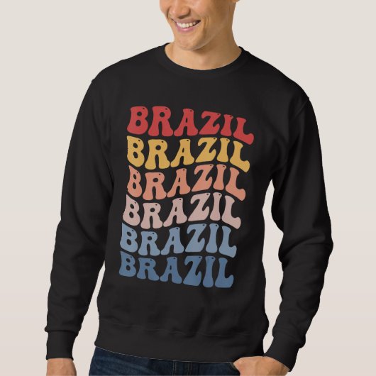 Brazil Groovy Retro Brazilian Sweatshirt (Vorderseite)