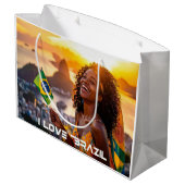 BRAZIL - I LOVE BRAZIL GROßE GESCHENKTÜTE (Rückseite Schrägansicht)