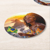 BRAZIL - I LOVE BRAZIL RUNDER PAPPUNTERSETZER (Angewinkelt)