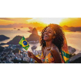BRAZIL - I LOVE BRAZIL RUNDES KISSEN