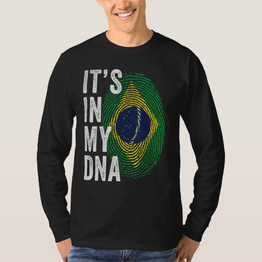 Brazil It's In My DNA Brazilian Fingerprint Brazil T-Shirt (Vorderseite)