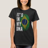 Brazil It's In My DNA Brazilian Fingerprint Brazil T-Shirt (Vorderseite)