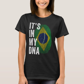 Brazil It's In My DNA Brazilian Fingerprint Brazil T-Shirt