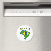 BRAZIl Karte/Flagge Magnet (In Situ (Geschirrspüler))