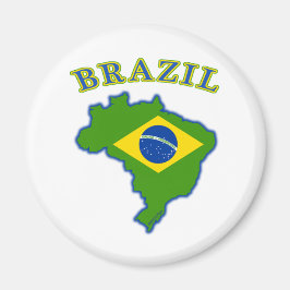 BRAZIl Karte/Flagge Magnet