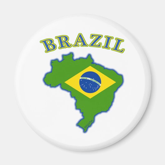 BRAZIl Karte/Flagge Magnet (Vorne)