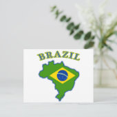 BRAZIl Karte/Flagge Postkarte (Stehend Vorderseite)