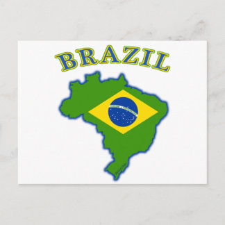 BRAZIl Karte/Flagge Postkarte