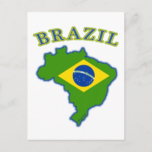 BRAZIl Karte/Flagge Postkarte (Vorderseite)