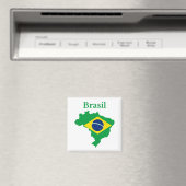Brazil Map Flag Design Magnet (In Situ (Geschirrspüler))