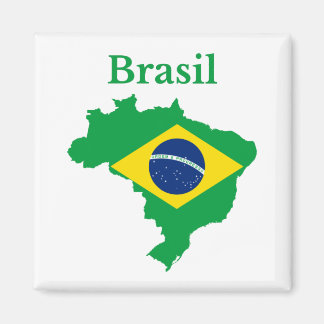 Brazil Map Flag Design Magnet