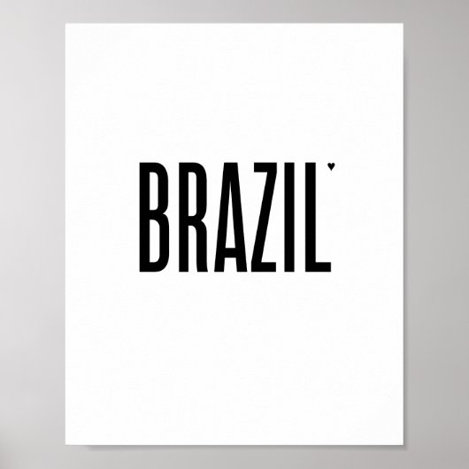 Brazil - minimalistic typography poster (Vorne)
