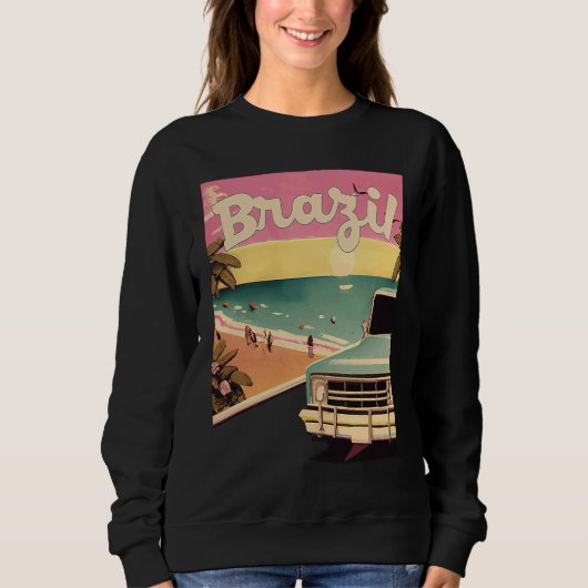Brazil Retro Beach Vacation Graphics Brazilian Sur Sweatshirt (Vorderseite)