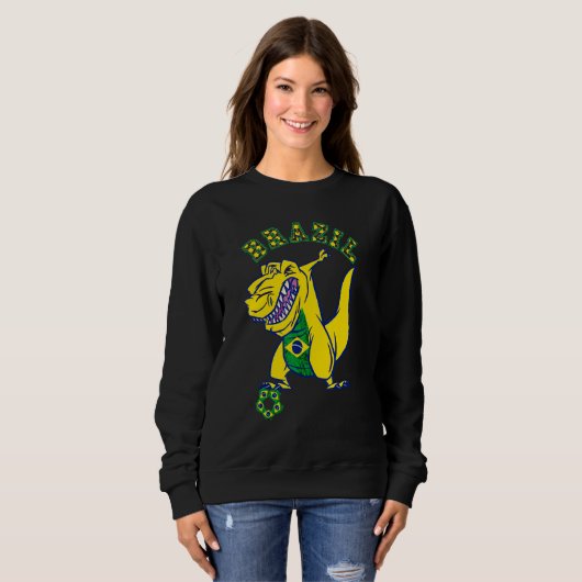 Brazil Rex Dino Brazilian Soccer Player Brazilian Sweatshirt (Vorne ganz)