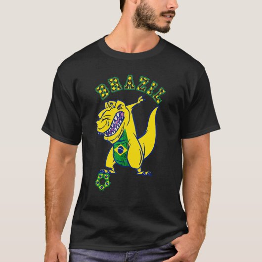 Brazil Rex Dino Brazilian Soccer Player Brazilian T-Shirt (Vorderseite)