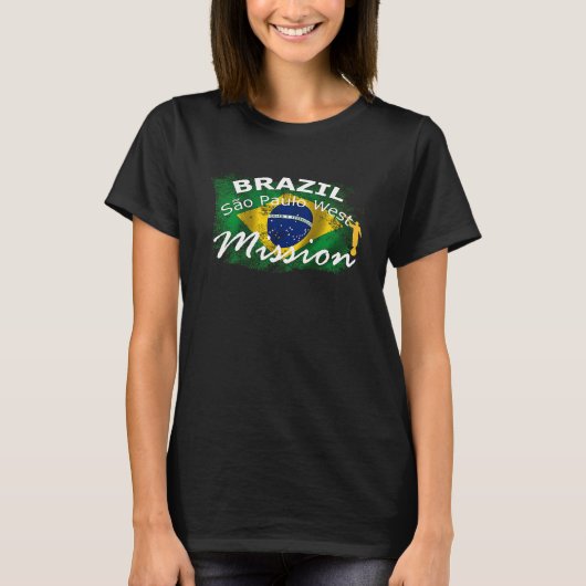Brazil Sao Paulo West Mormon LDS Mission Missionar T-Shirt (Vorderseite)