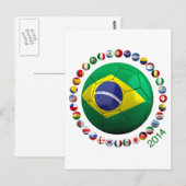 Brazil Soccer Postkarte (Vorne/Hinten)