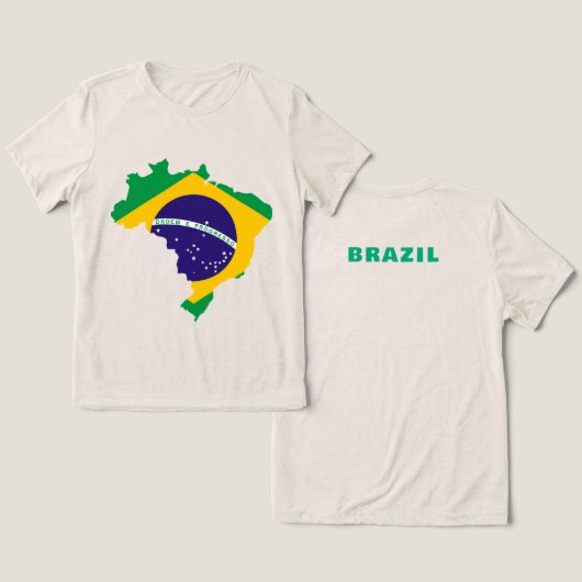 BRAZIL Special Geschenk Schwarz Tourist Classic Tri-Blend Shirt (Design Vorderseite & Rückseite)