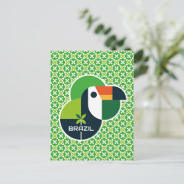 Brazil Tropical Geometric Toucan Personalized Art Postkarte