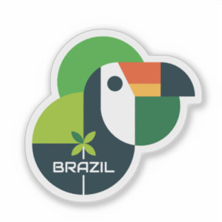 Brazilian Bird Geometric Toucan Personalized Art Aufkleber