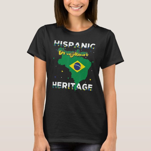 Brazilian Brazil National Hispanic Heritage Month T-Shirt (Vorderseite)