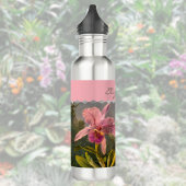 Brazilian Cattelya Orchid Hummingbird Monogrammed Edelstahlflasche