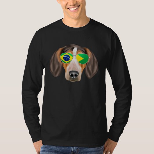 Brazilian Flag American English Coonhound Dog Braz T-Shirt (Vorderseite)