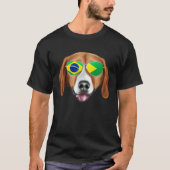 Brazilian Flag American Foxhound Dog Brazil Pocket T-Shirt (Vorderseite)