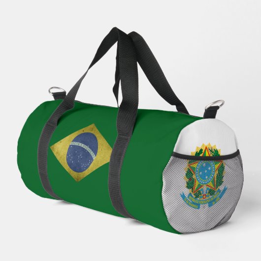 Brazilian flag and coat of arms duffle bag (Rechte Ecke)