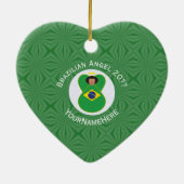 Brazilian Flag Angel Keramik Ornament (Hinten)