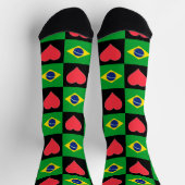 Brazilian Flag Herzklettern Spaß brasilianisch Pat Socken (Oben)