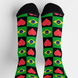 Brazilian Flag Herzklettern Spaß brasilianisch Pat Socken