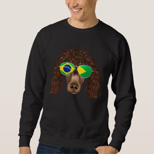 Brazilian Flag Irish Water Spaniel Dog Brazil Pock Sweatshirt (Vorderseite)