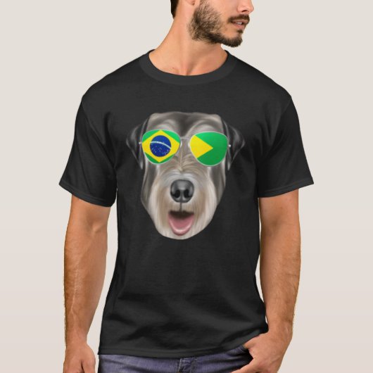 Brazilian Flag Irish Wolfhound Dog Brazil Pocket T-Shirt (Vorderseite)