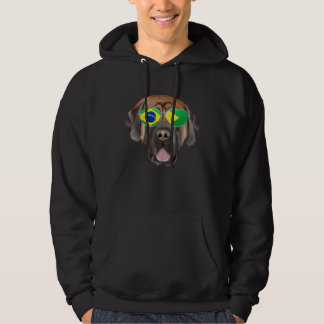 Brazilian Flag Mastiff Dog Brazil Pocket Hoodie
